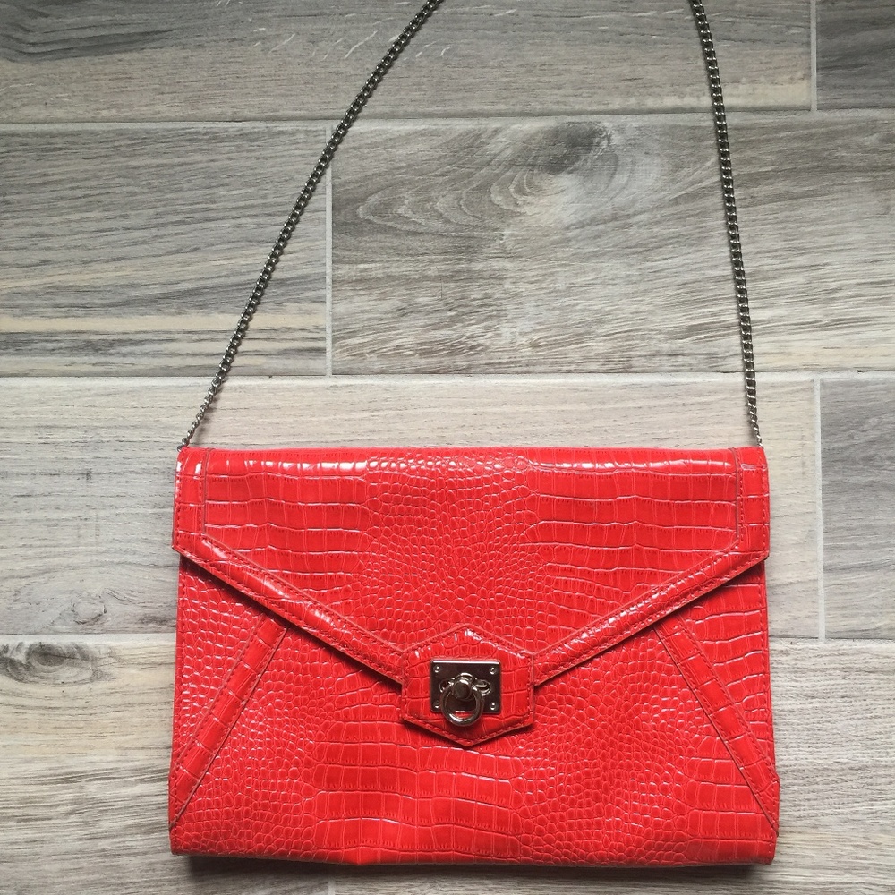red large clutch shoulder white house black market